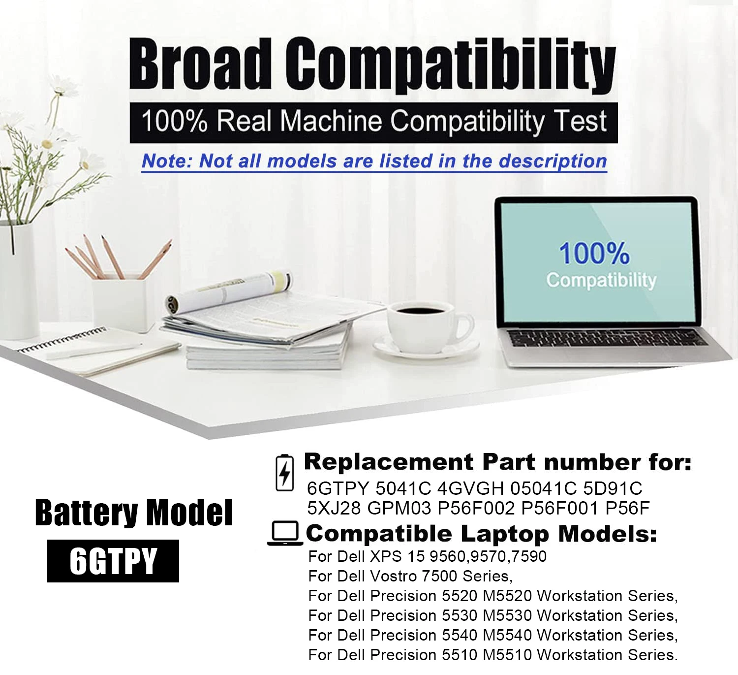LISCN 11 4 V 97Wh 6gtpy Аккумулятор для ноутбука Dell XPS 15 9560 9570 9550 7590 5510 Precision 5520 5530 Vostro 7500 GPM03