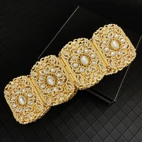 big size wedding dress belt crystal flower chain belt bridal jewelry waist band chain belts fashion metal bridal sash