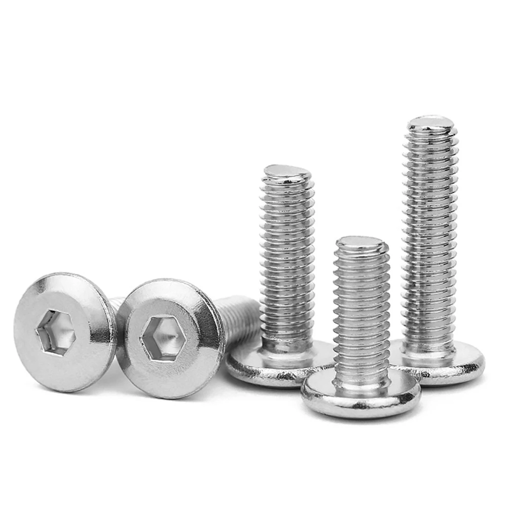 

Nickel Plated Plated M4M5M6M8 Flat Head Chamfered Hexagon Socket Bolt Furniture Silver Splint Matching Screw
