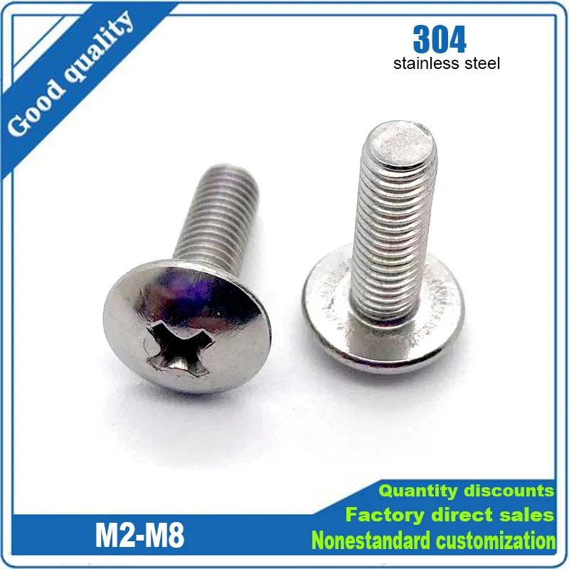 

2/5/10/50 шт. M2 M2 M2.5 M3 M4 M5 M6 M8 304 нержавеющая сталь JISB1111T Крестовая ферма большая плоская круглая зеркальная L = 3-80 мм