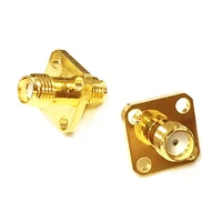 1pc sma female jack to female jack rf coax adapter convertor 4 hole panel mount short goldplated new wholesale