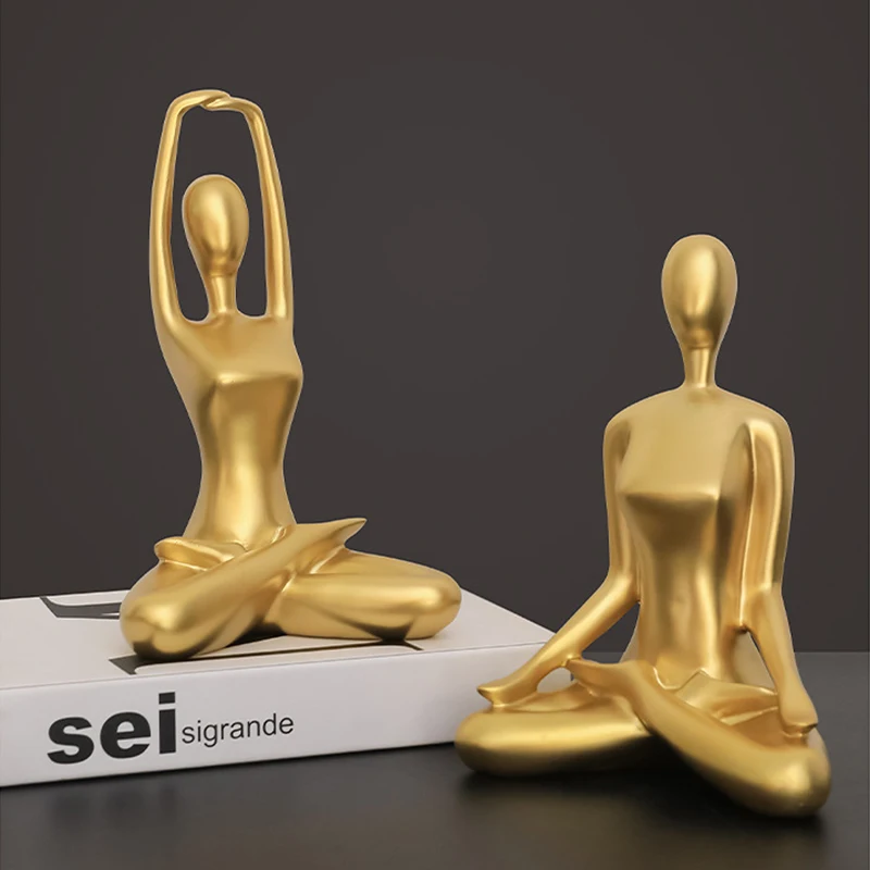 

Современные абстрактные статуи йоги, украшение для дома, полимерные скульптуры, гостиная, книжная полка, ТВ-кабинет, фигурки-украшения