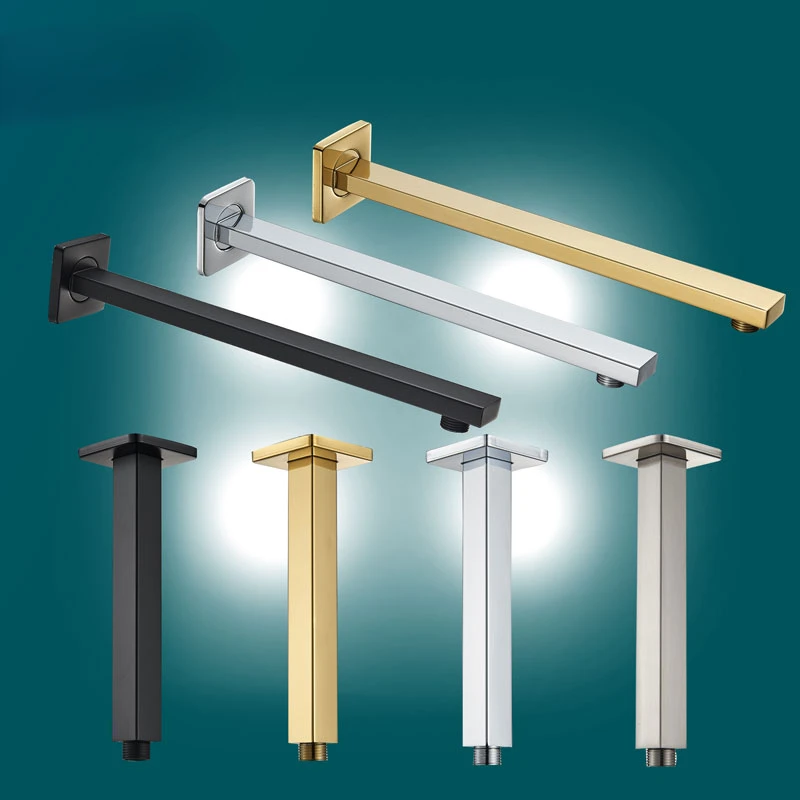 

Hownifety Shower Arm G1/2 Wall Mount or Ceiling Mount Brass Bathroom Shower Faucet Accessories Install Pipe For Shower Set