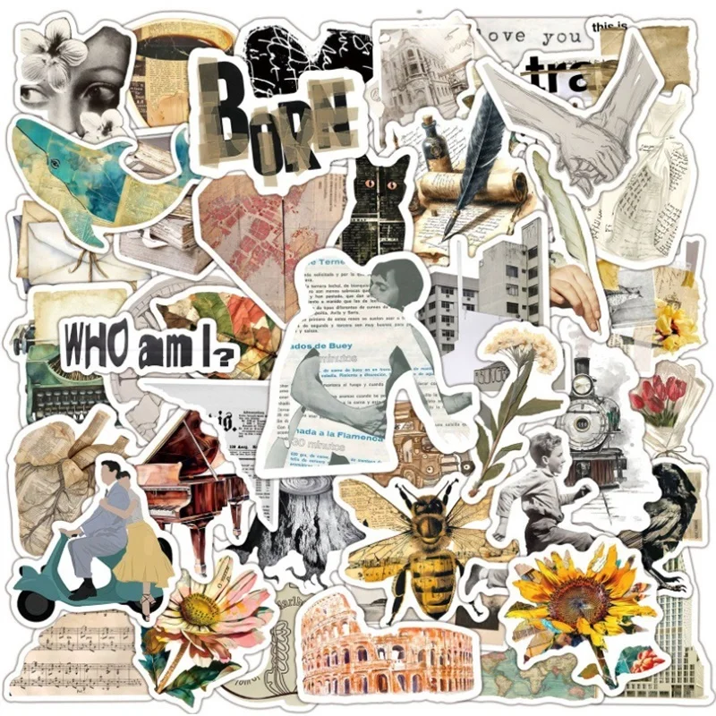 

Винтажные липкие наклейки из ПВХ