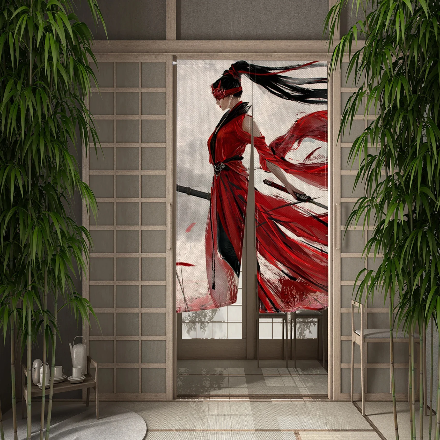 Занавеска на дверь самурая из японских комиксов занавеска для столовой