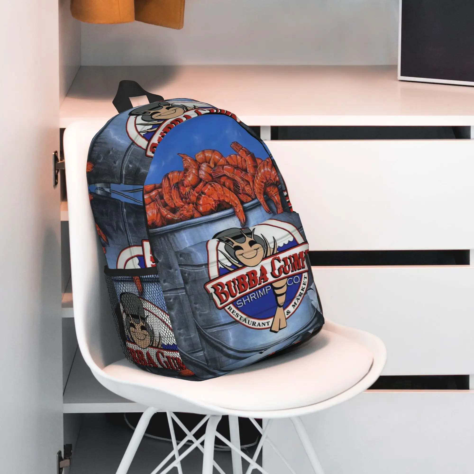 Фото Рюкзак Bubba Gump Shrimp Forrest Movie, хит продаж, вместительный, для мальчиков и девочек, школьный ранец, сумка через плечо для мужчин и женщин №5
