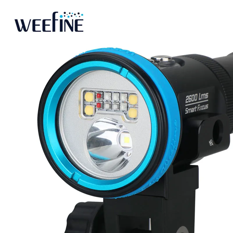Фото WEEFINE WF103 Smart Focus 2600 люмен подводный видеосвет фонарик для подводного плавания фонарик подводная видеолампа для фотосъемки №2