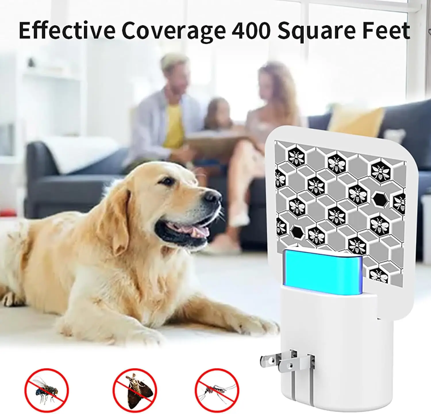 HECO Fruit Fly Trap Flies Traps Indoor for Flying Killer with Blue Night Light Gnat Moth Catcher