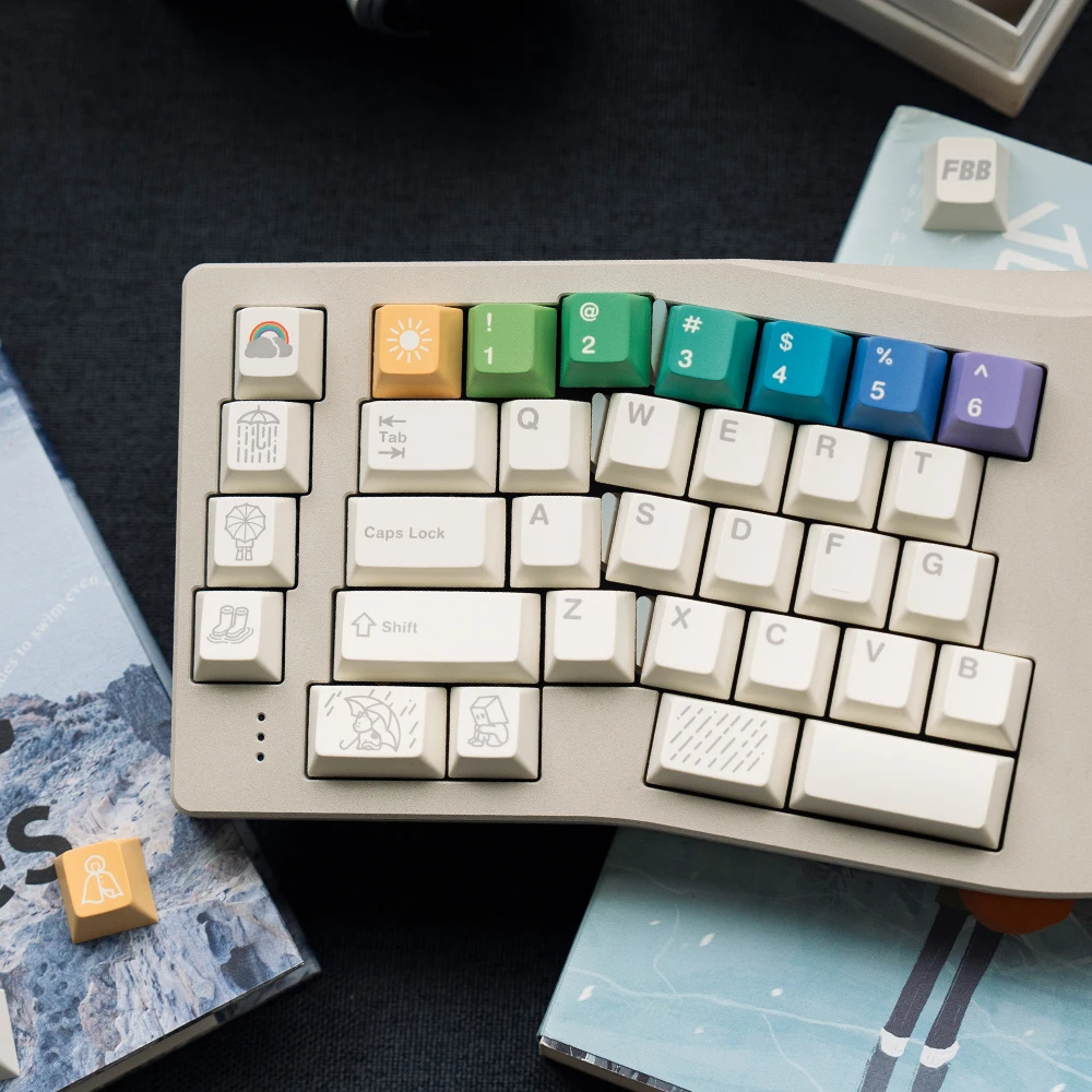 FBB оригинальный набор радужных колпачков R2 146 вишневый профиль PBT сублимационная
