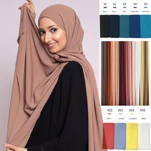 Hoge Kwaliteit Goede Stiksels Stitch Plain Premium Zware Chiffon Hijab Sjaal Maleisische Vrouwen Sjaals Hijaabs Lange Sjaal Sjaals