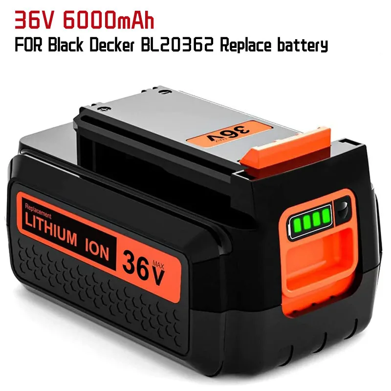 

36V 6000Ah Ersatz Batterie für Schwarz Decker 36V Batterie BL20362 BL2536 LBXR36 LBX1540 LBX2540 LBX36 mit Led-anzeige