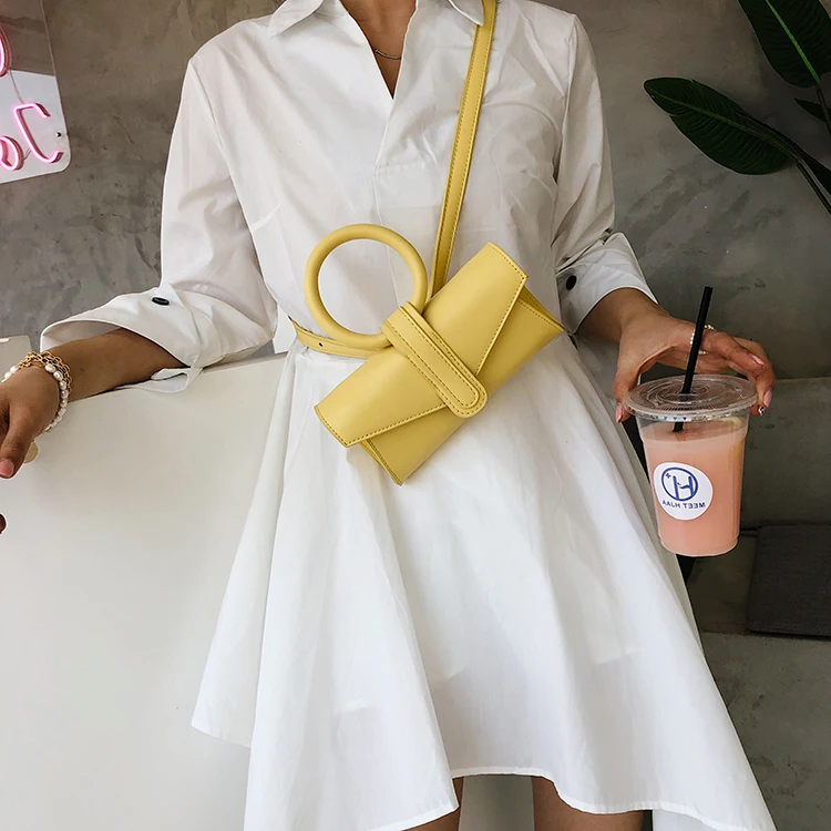 

2022 Summer Candy Color Small Handbag Retro Leather Women Shoulder Bags Luxury Designer Female Mini Crossbody Bag Fanny Pack
