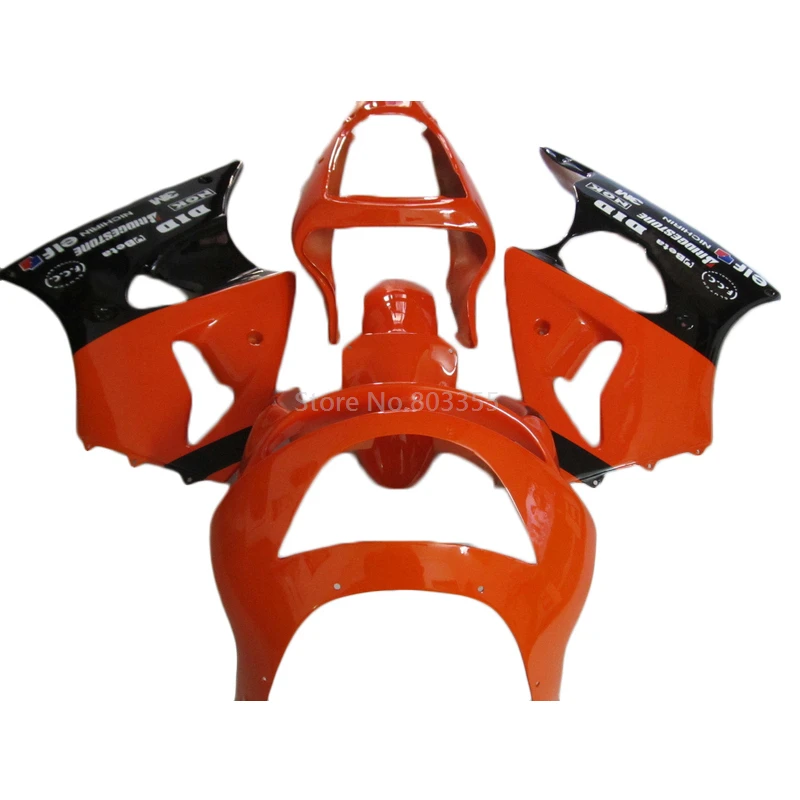 

Мотоциклетный обтекатель для Kawasaki ZX9R 2000 2001 Оранжевый Черный послепродажный обтекатель комплекты zx9r 00 01 полный литьевой инжектор FG56
