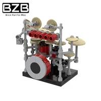 Набор барабанов BZB MOC, набор барабанов для музыкальных инструментов, хобби, креативные строительные блоки, украшение для детей, игра для мозг...