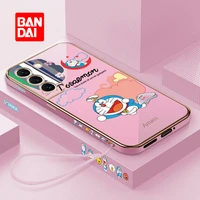 bandai doraemon phone case for samsung galaxy s22 s22ultra cartoon back cover kawaii soft fundas plating coque
