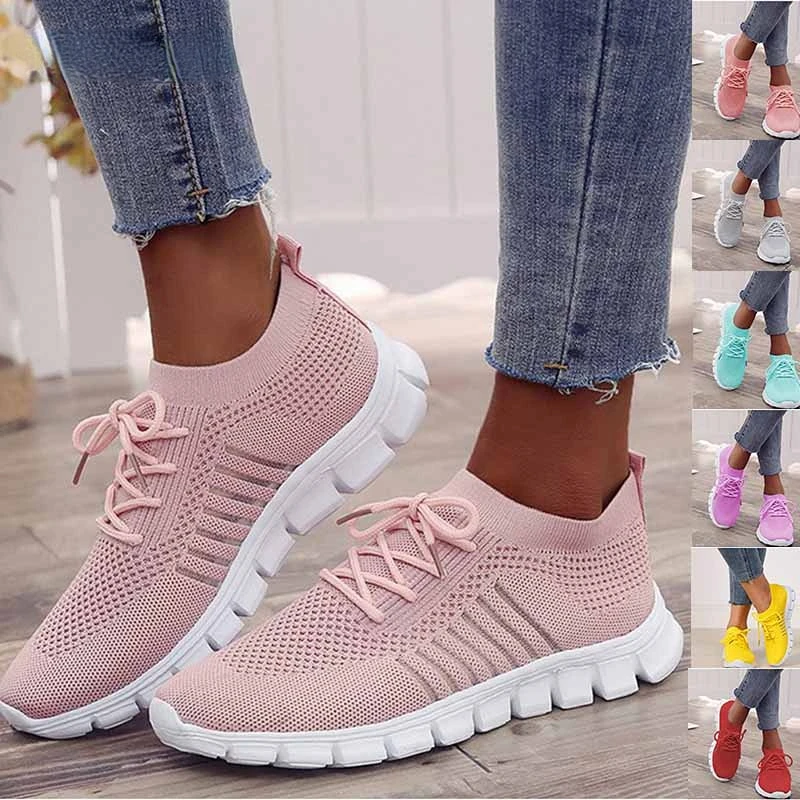 

Женские сетчатые дышащие туфли, женская обувь без шнуровки на плоской подошве, женская обувь для тенниса, женские кроссовки, Женская Вулкан...