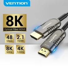 Vention 8K HDMI 2.1 Kabel 120Hz 48Gbps Kabel HDMI Serat Optik Ultra Kecepatan Tinggi HDR EARC untuk HD Samsung LG TV Box PS5 Kabel HDMI