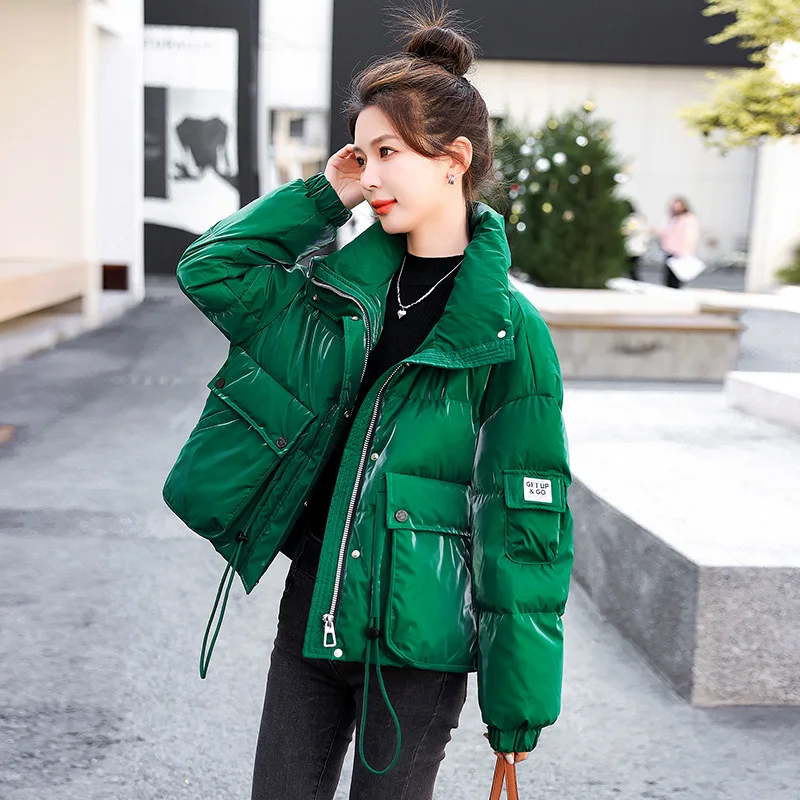 

Куртка женская короткая на белом утином пуху, Модный повседневный пуховик яркого цвета в Корейском стиле, зимняя одежда