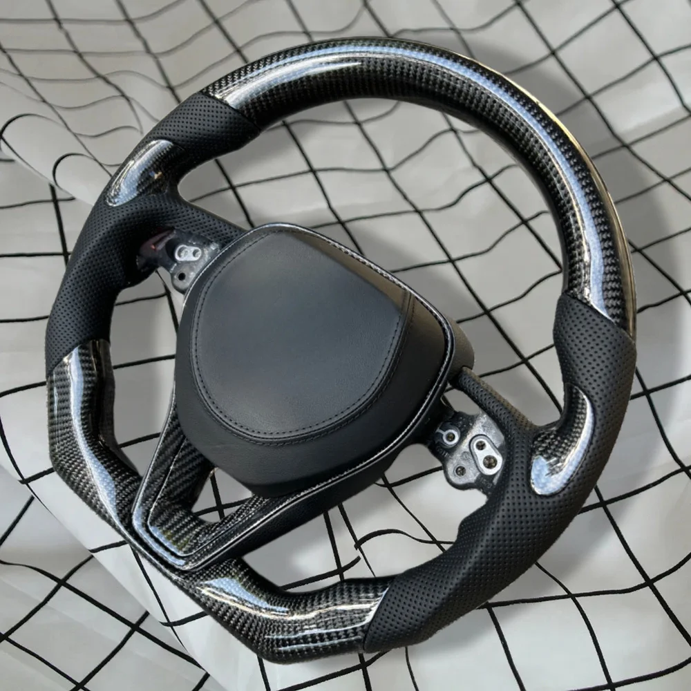Кожаное рулевое колесо из углеродного волокна для Toyota Harrier Venza RAV4 Highlander Kluger Camry