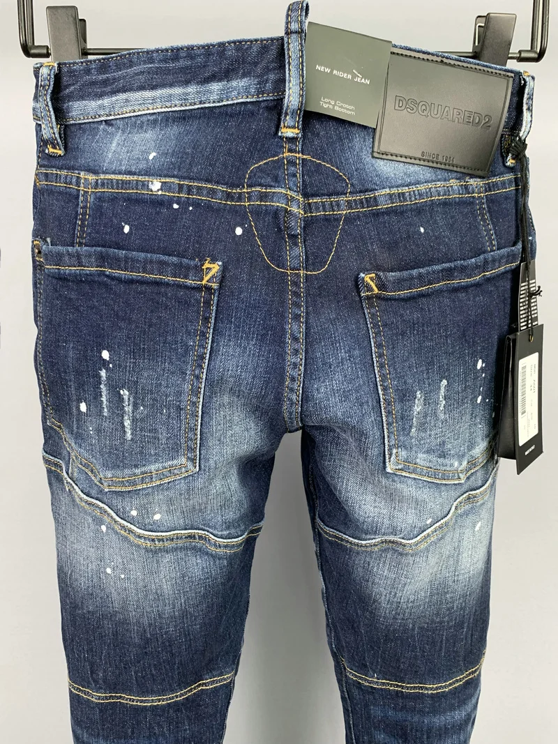 Spring/Summer New DSQUARED2 Jeans Men/Women Fashion Three-Dimensional Cut Stitching Pants Type Washed Hole Patch 601