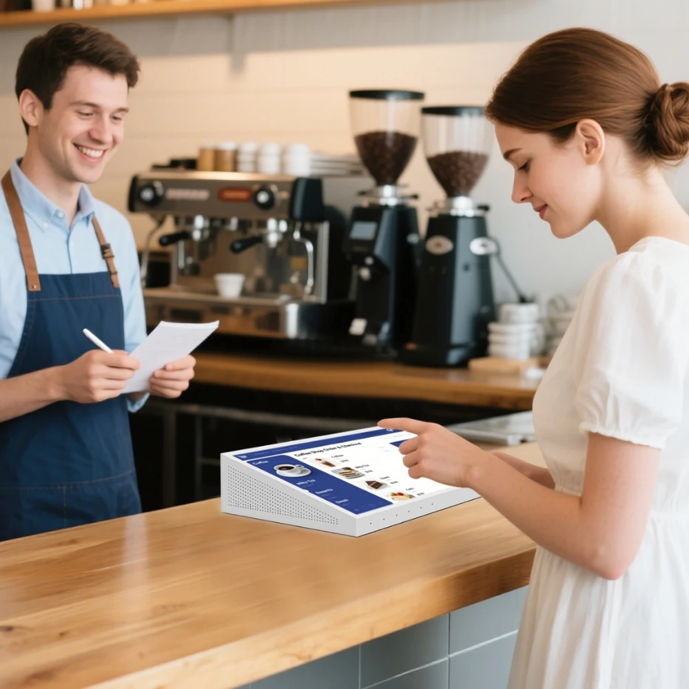 Фото Планшет NFC Poe, Android, 15 дюймов, Android15, 10-точечный емкостный сенсорный экран, цифровая вывеска для заказа, киоск, дисплей розничного магазина №1