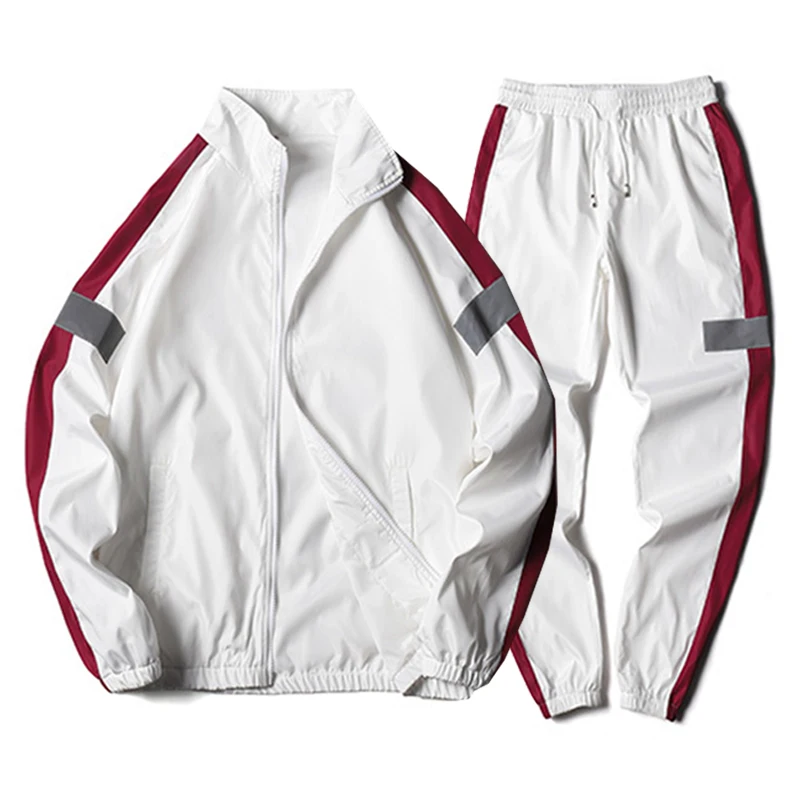

Men Sportswear Set Spring Autumn Hoodies Set Mens Tracksuit Patchwork Hip Hop Sweatshirt+pants Male Casual Two Pieces Track Suit