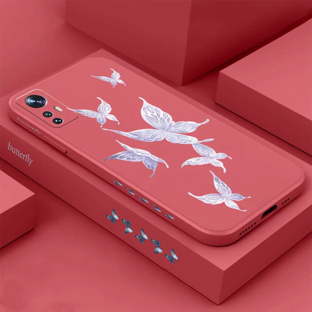 

Aurora Butterfly Phone Case For Xiaomi Mi 13 12 12S 12X 11 11T 10 10S 10I 9 9SE 8SE Pro Uitra Lite Liquid Silicone Cover Funda