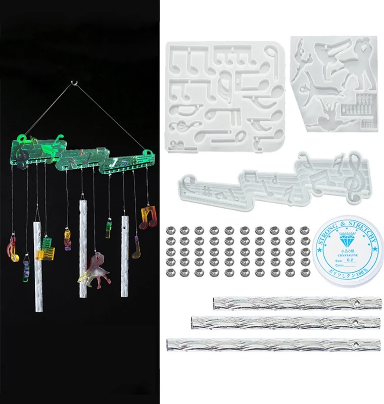 

Форма для музыкальных нот и колокольчиков, силиконовые формы для подвесок с кристаллической линией