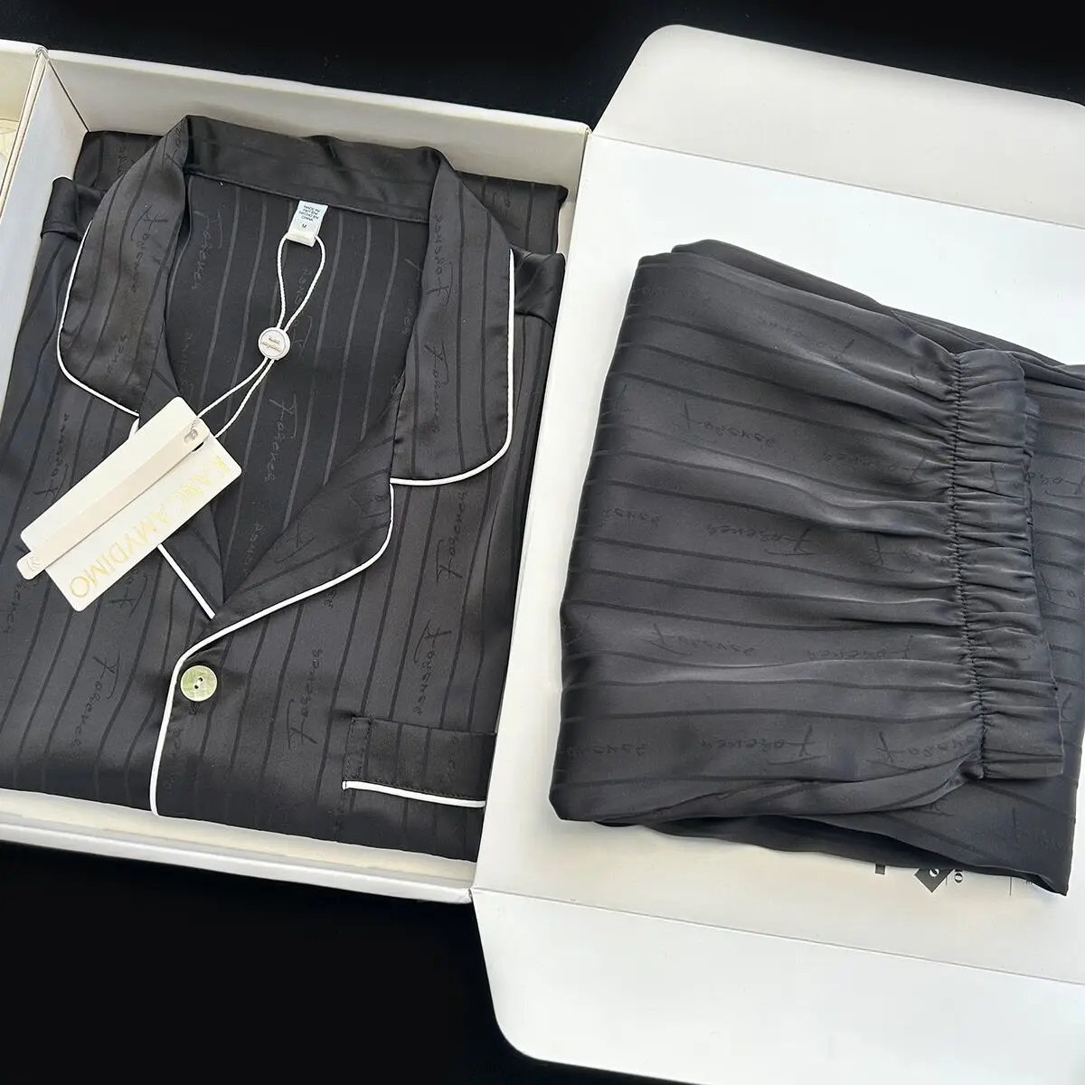 Couple Pajama Sets Striped Pijamas Silk Turn-down Collar Pijama Hombre Women & Men Nightwear Luxury Lovers Sleepwear M-5XL