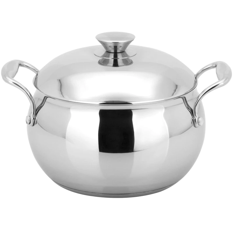 Кастрюля с крышкой GEMLUX GL-CL20 (диаметр 20см объем 3л дно сэндвич 2 ручки нержавеющая