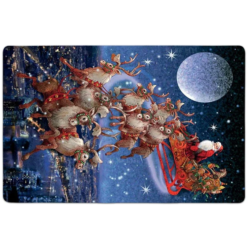 Рождественская елка на ферме Снеговик Санта-Клаус сани мухи кардинал Ретро