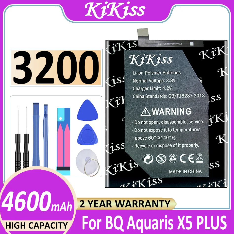 

3200 4600mAh Battery for BQ Aquaris X5 Plus X5Plus X 5 Plus Bateria + Free Tools