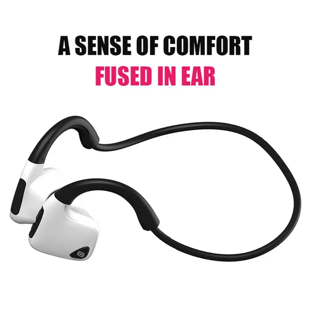 

R9 Smart Bone Conduction Bluetooth-compatible Headphone Wireless Stereo HiFi Headset Sports Neckband Earphone 137*105*52mm