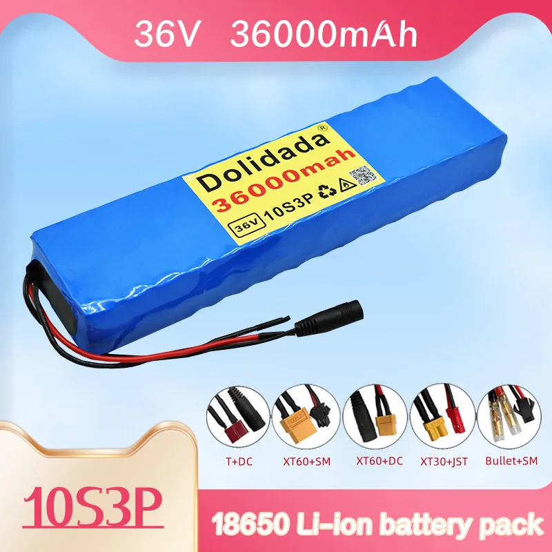 

10S3P 36V 36Ah Battery ebike battery pack 18650 Li-Ion Batteries 350W 500W For High Power electric scooter Motorcycle Scooter