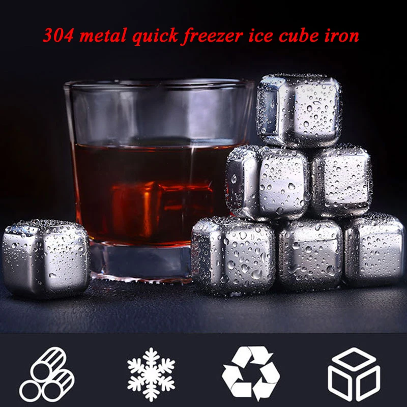 

3PC 304 Stainless Steel Ice Cubes Frozen Ice Blocks Maker Whiskey Ice Cube Maker Useful Wine Beer Cooler hookah accessories