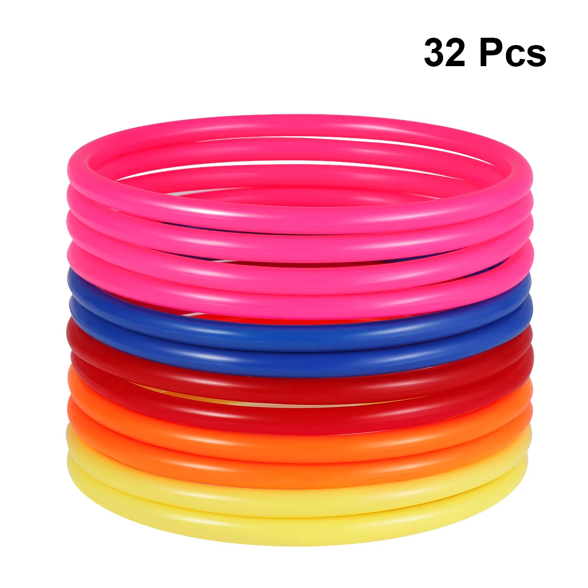 

32pcs 6cm Plastic Toss Rings Multicolor Target Throw Games Props Kids Outdoor Games (Random Color)