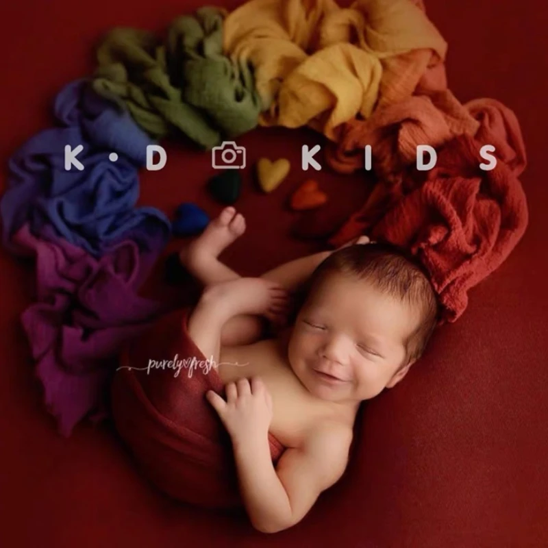 

Cloth Props Wrapping Newborn Baby Photo Full Moon 100Days Photoes Studio Supplies Photography Clothes Rainbow Wrap بطانيات اطفال