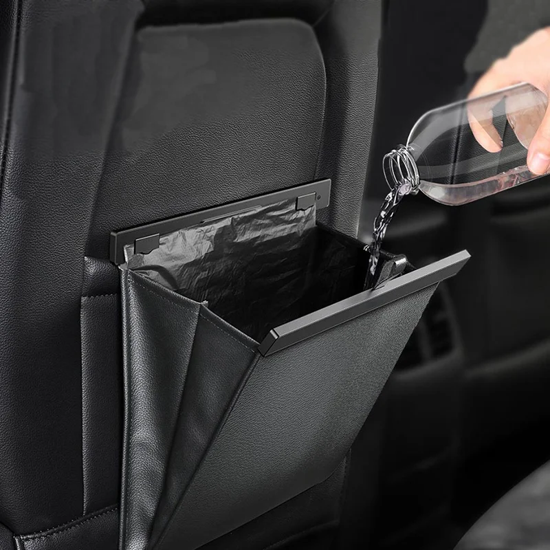

Car Storage Baskets Car Seat Back Organizer PU Leather Backseat Car Organizer Bag Car Trash Magnetic Auto Pocket Holder