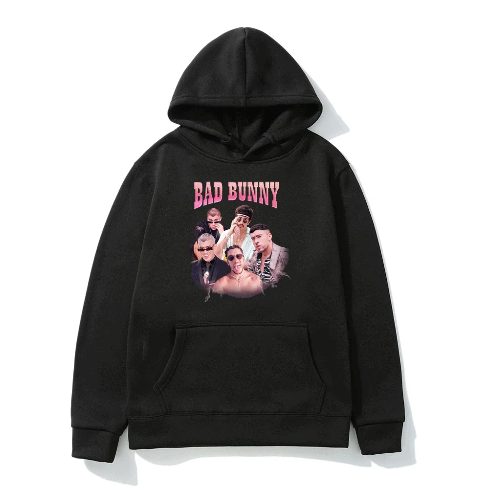 

Толстовка с капюшоном Bad Bunny для мужчин и женщин, толстовки с графическим принтом El Ultimo Tour Del World, 2022, винтажный Модный пуловер с капюшоном, зим...