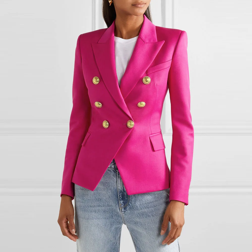 

2022 Female Fashion Business Outerwear Blazers Chic Office Coats Women Spring elegant Plaid Blazer Coat Vintage Solid Jacket