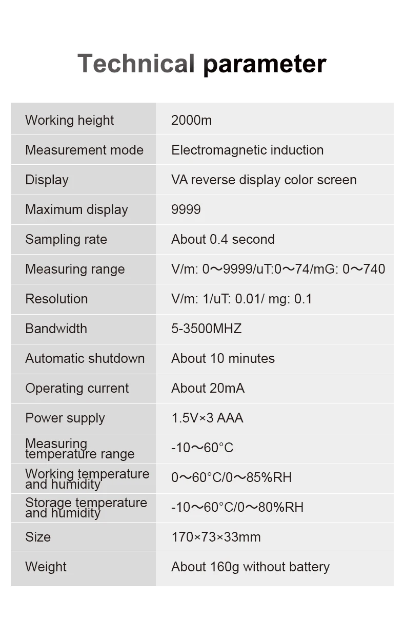 Детектор электромагнитного излучения с цветным экраном измеритель ЭДС для