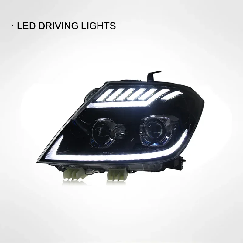 Фото Для Nissan Patrol 2012-2019 фара в сборе Y62 модифицированные светодиодные дневные ходовые огни стример поворотники двойной свет линзы LE №3