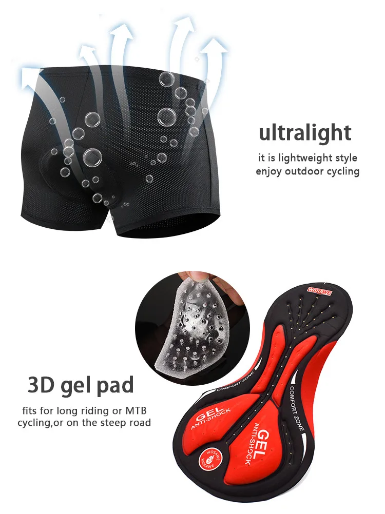 Мужское Велосипедное нижнее белье WOSAWE профессиональные велосипедные шорты