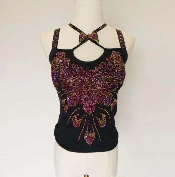 Сексуальные женские майки со стразами лисы топ мягкие милые топы