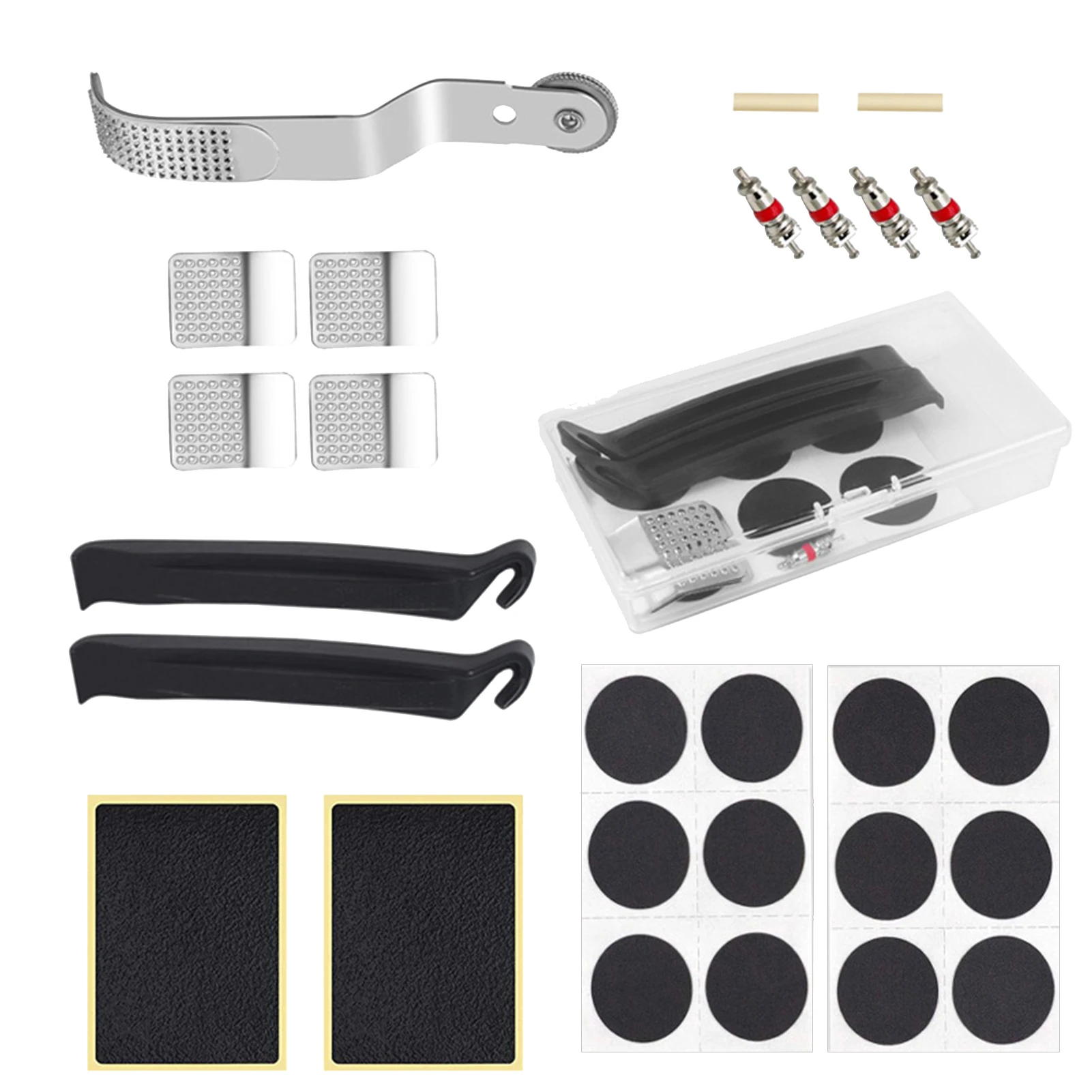 

Bike Tire Repair Kit Bike Tire Patch Kit Heavy Duty Bike Inner Tire Patch Repair Kit With Glueless Puncture Patchs Portable