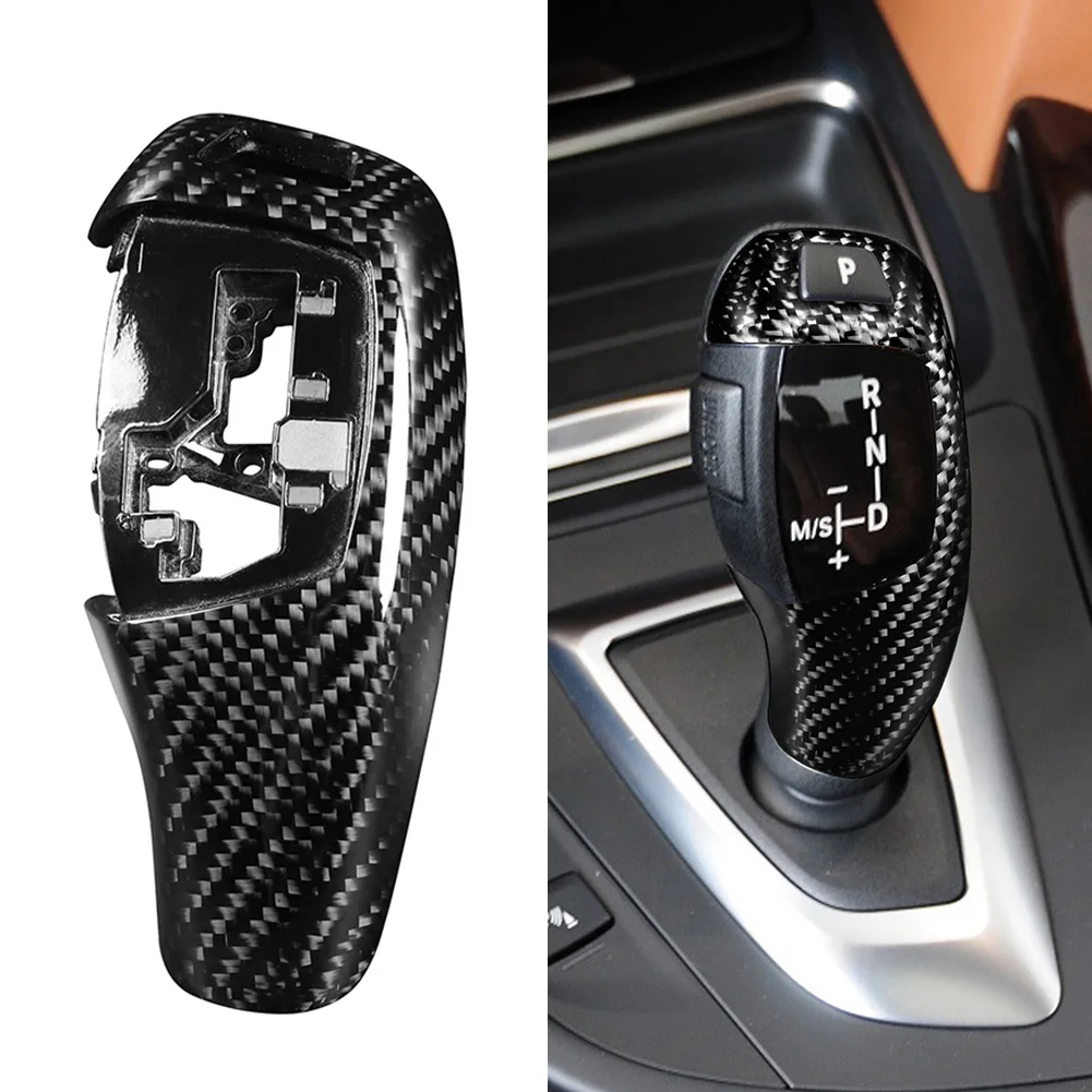 

Auto Accessories Gear Head Cover Knob Cover Gear Shift ABS+Carbon Fiber Automatic Black Decorate Fashion 1pc/set