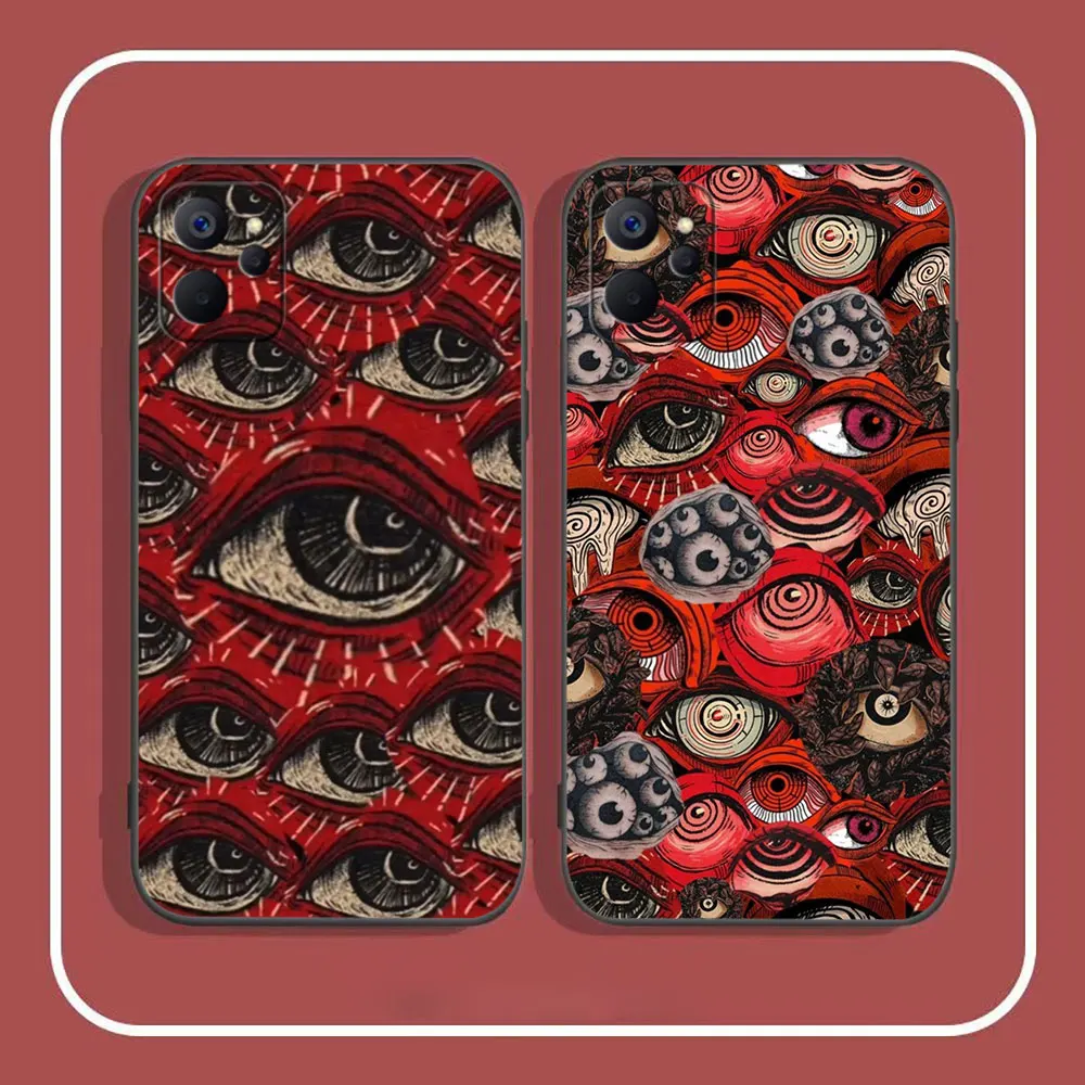 Страшный чехол для телефона с красными глазами OPPO Realme 11 10 9 9I 8 8I 7 6 X50 XT X7 X Pro Plus