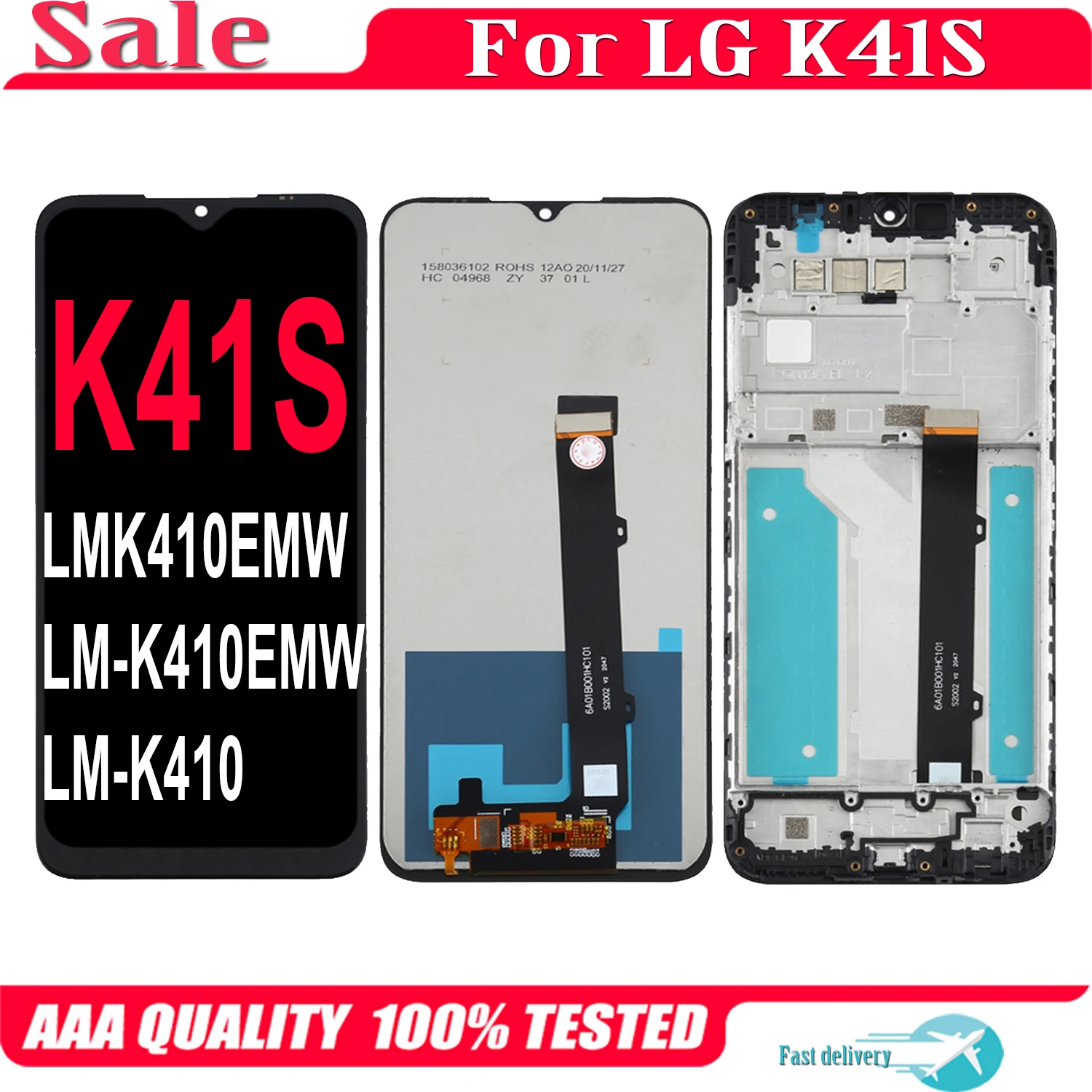 Оригинальный ЖК-дисплей 6,5 'для LG K41S LM-K410 LM-K410EMW, сменный сенсорный экран, дигитайзер в сборе