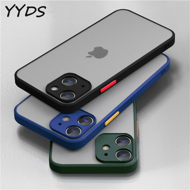 

YYDS Square Transparent Frosted Phone Case For iPhone 11 13 12 Pro Max Mini XS XR X 8 7 Plus SE 2020 Soft Thin Back Cover funda