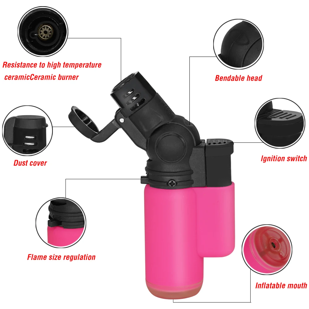 Bendable Butane Gas Straight Fire Refillable Windproof Light